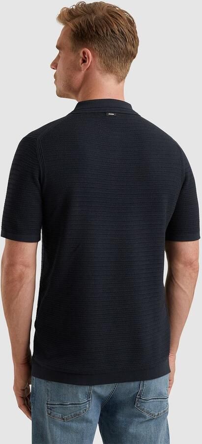 Vanguard regular polo met ingebreid patroon donkerblauw - Foto 5
