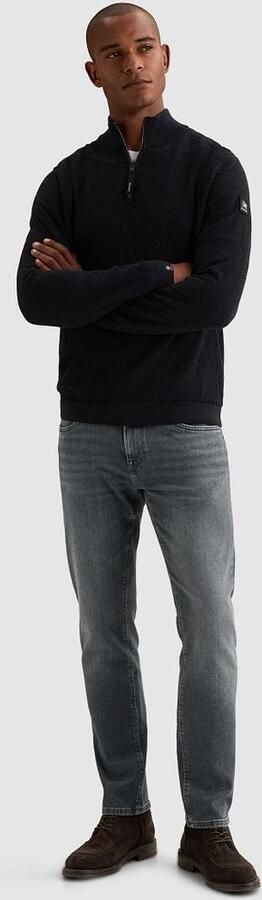 Vanguard katoenen regular fit gebreide trui donkerblauw