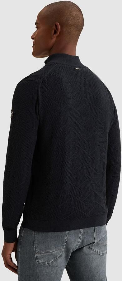 Vanguard katoenen regular fit gebreide trui donkerblauw - Foto 4