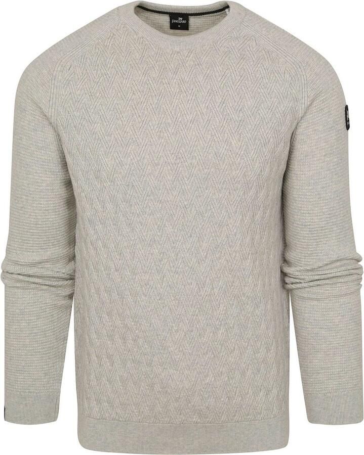 Vanguard trui ronde hals grijs effen katoen - Foto 3