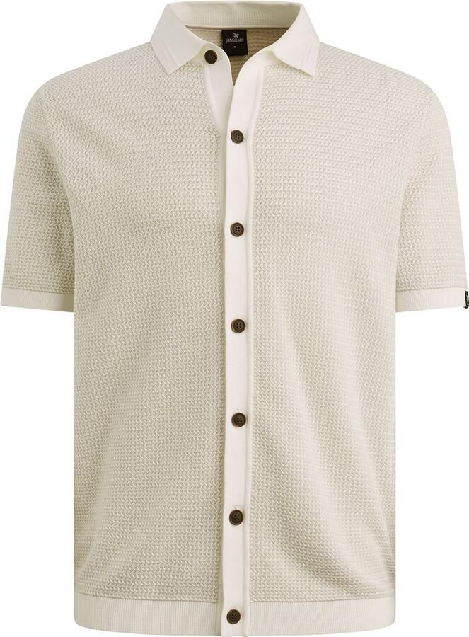 Vanguard Polo Shirt Korte Mouw Short Sleeve Cardigan Ecru - Foto 3