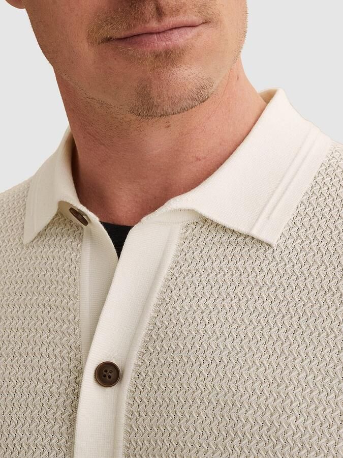 Vanguard Polo Shirt Korte Mouw Short Sleeve Cardigan Ecru - Foto 4