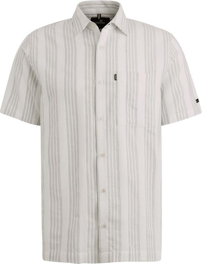 Vanguard Short Sleeve Overhemd Dobby Streep Groen