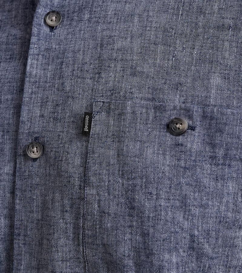 Vanguard Blauwe Casual Overhemd Short Sleeve Shirt Linen Cotton Blend - Foto 6