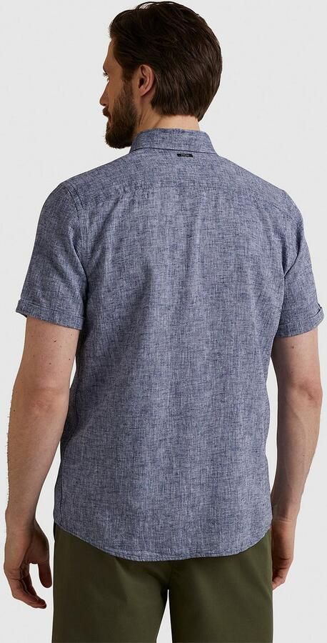 Vanguard Blauwe Casual Overhemd Short Sleeve Shirt Linen Cotton Blend - Foto 4