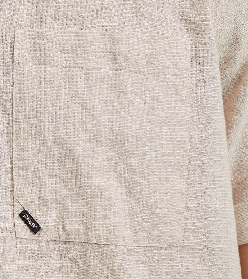 Vanguard Overhemd Lange Mouw Short Sleeve Overhemd Linnen Blend Ecru - Foto 4