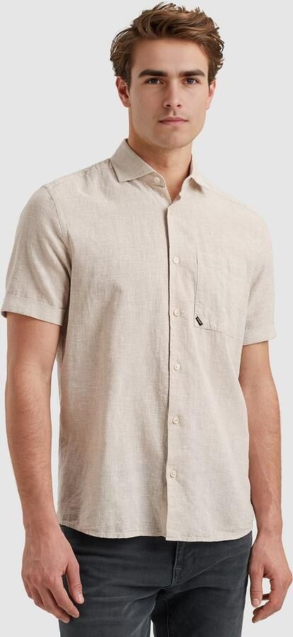 Vanguard Overhemd Lange Mouw Short Sleeve Overhemd Linnen Blend Ecru - Foto 6