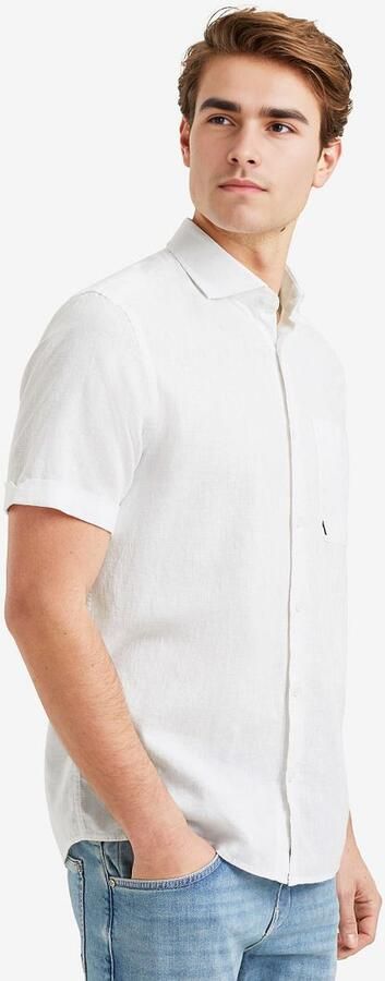 Vanguard Short Sleeve Overhemd Linnen Blend Wit - Foto 5