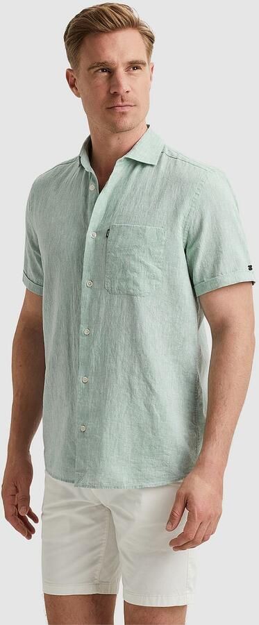 Vanguard Overhemd Lange Mouw Short Sleeve Overhemd Linnen Groen - Foto 5