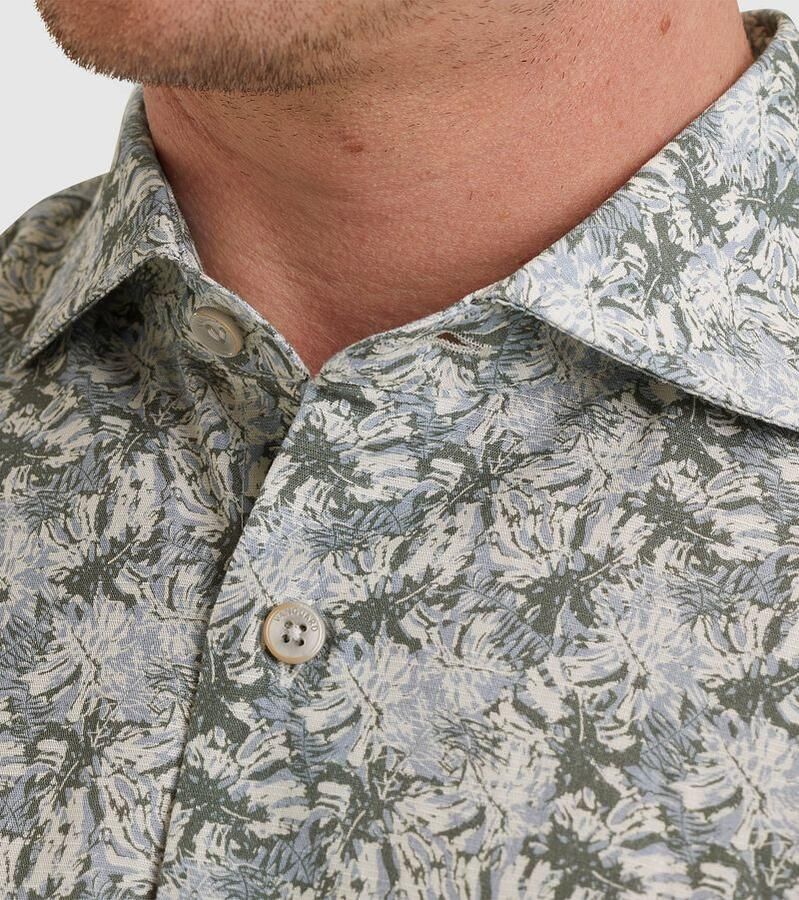 Vanguard Overhemd Lange Mouw Short Sleeve Overhemd Print Blauw Groen