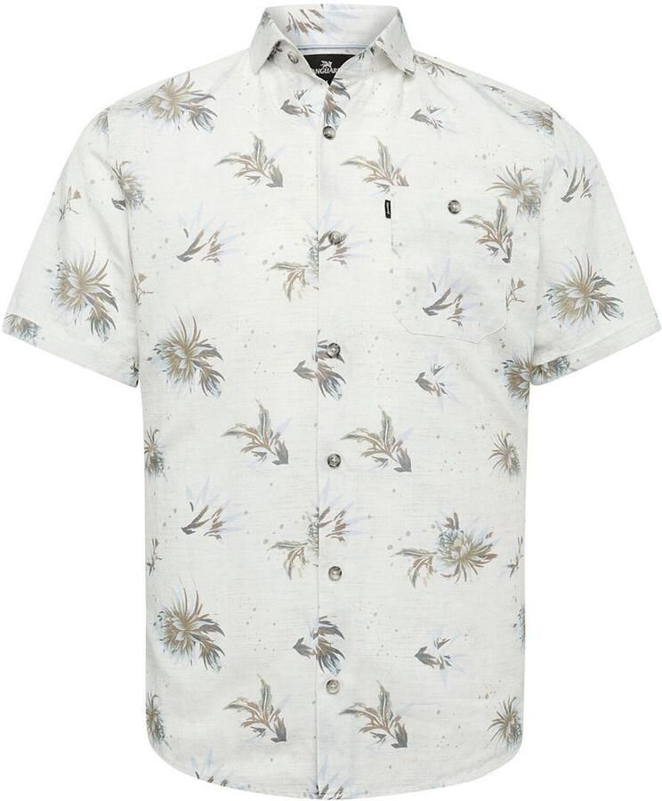 Vanguard Short Sleeves Overhemd Bloemen Ecru