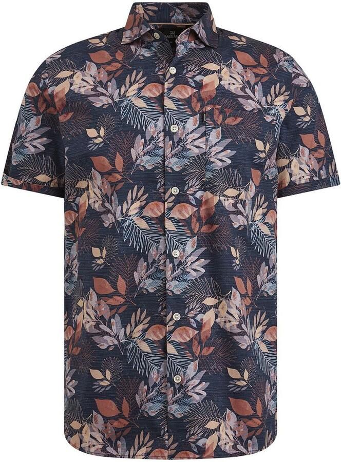 Vanguard regular fit overhemd met all over print donkerblauw