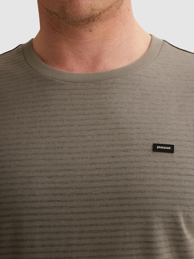 Vanguard T-Shirt Streep Taupe - Foto 2
