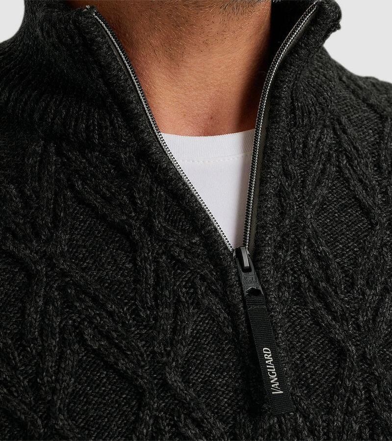 Vanguard Sweaters Trui Half Zip Heavy Knit Zwart - Foto 2