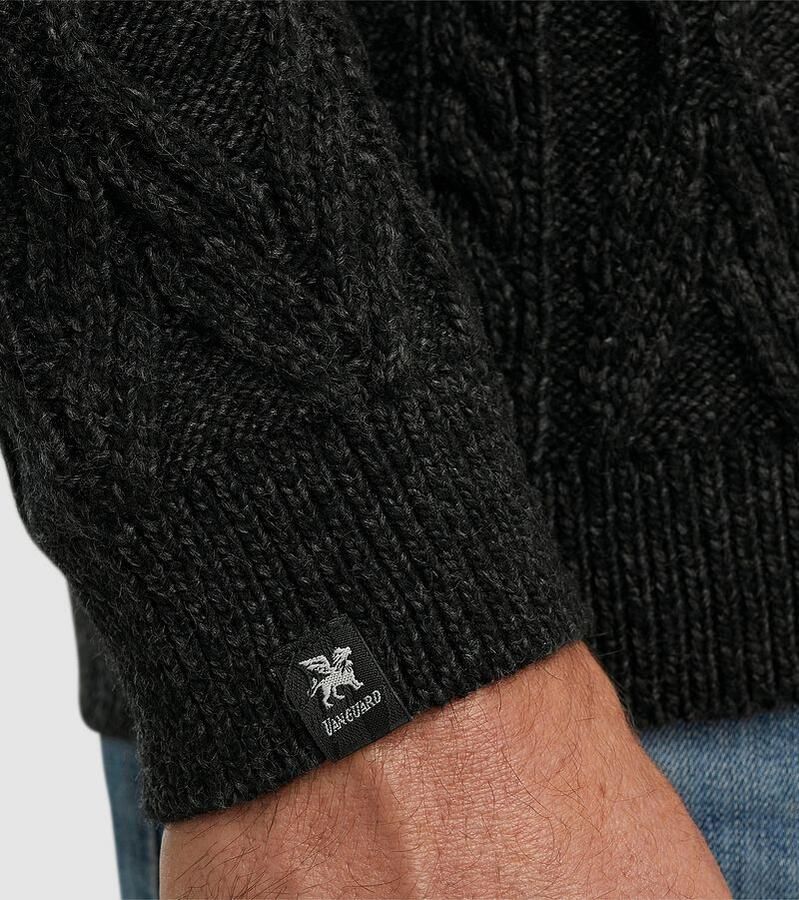 Vanguard Sweaters Trui Half Zip Heavy Knit Zwart - Foto 3