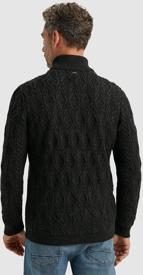 Vanguard Sweaters Trui Half Zip Heavy Knit Zwart - Foto 4