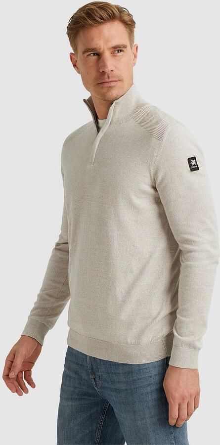 Vanguard Trui Half Zip Melange Ecru - Foto 5