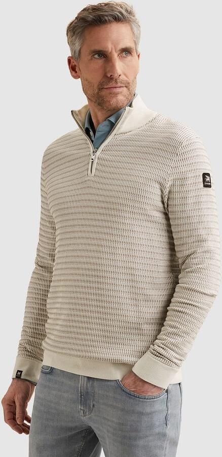 Vanguard Trui Half Zip Structure Ecru - Foto 5