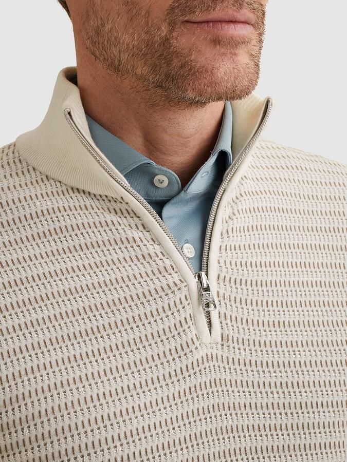 Vanguard Trui Half Zip Structure Ecru - Foto 2