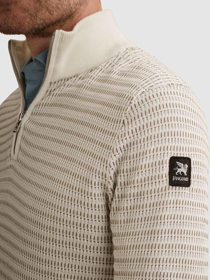 Vanguard Trui Half Zip Structure Ecru - Foto 3