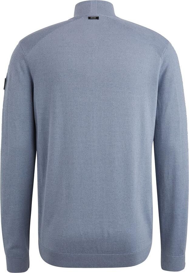 Vanguard Half Zip Katoen Modal Mouli Pullover Blue Heren