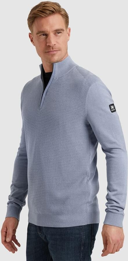 Vanguard Half Zip Katoen Modal Mouli Pullover Blue Heren - Foto 3