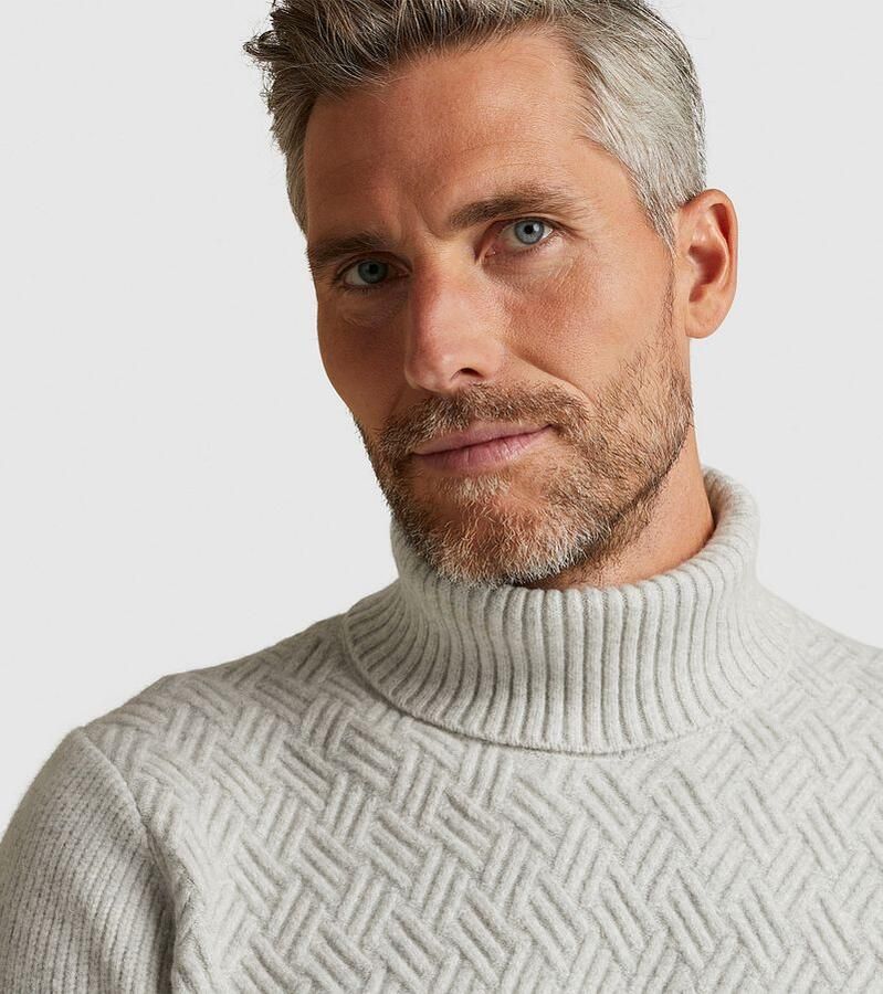 Vanguard Sweater Trui Half Zip Structuur Ecru