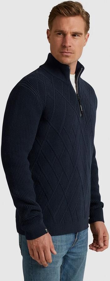 Vanguard Donkerblauwe Trui met Opstaande Kraag Blauw Heren - Foto 4