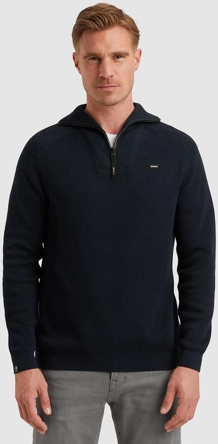 Vanguard Trui Half Zip Structuur Rib Navy - Foto 3