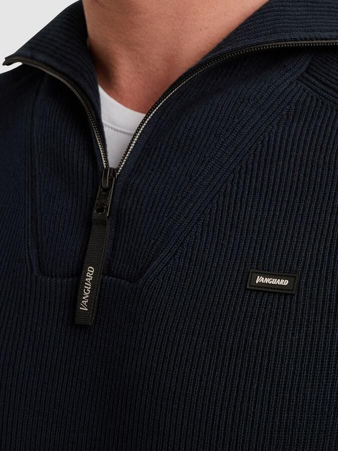 Vanguard Trui Half Zip Structuur Rib Navy - Foto 2