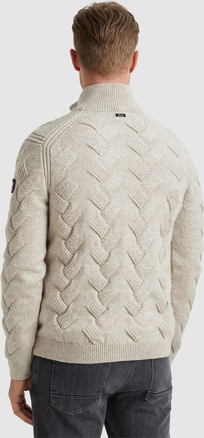 Vanguard Sweater Trui Half Zip Structuur Wolblend Ecru - Foto 4