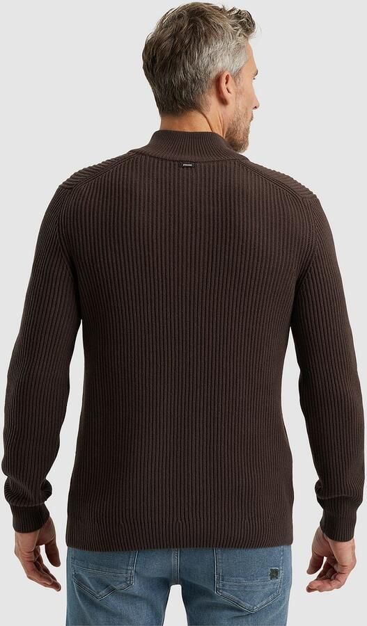 Vanguard Trui Half Zip Structuur Wolmix Bruin - Foto 4
