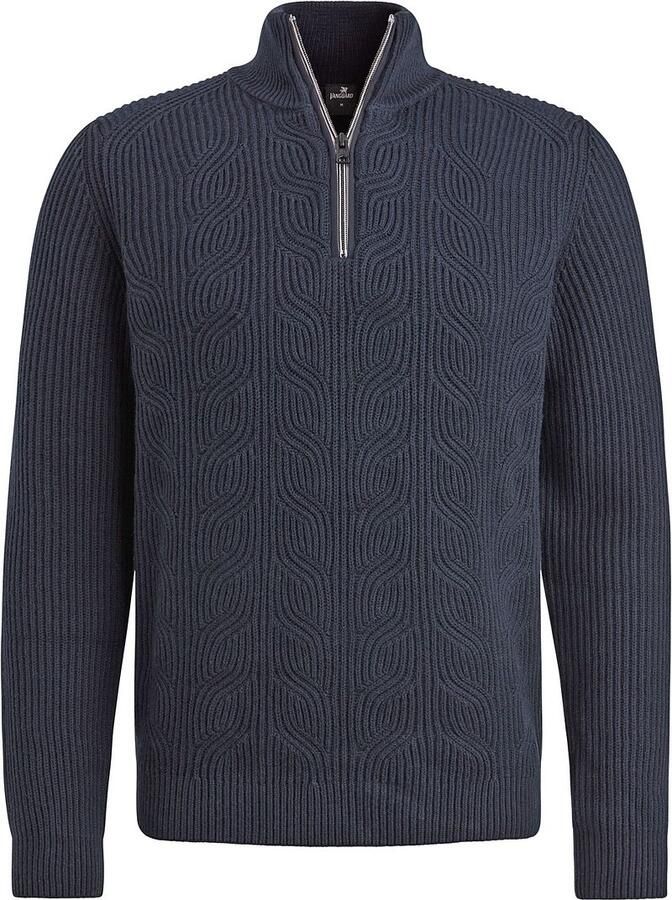 Vanguard Halve Rits Katoenmix Wol Pullover Blue Heren - Foto 5