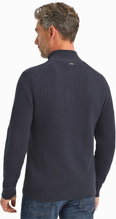 Vanguard Halve Rits Katoenmix Wol Pullover Blue Heren - Foto 3