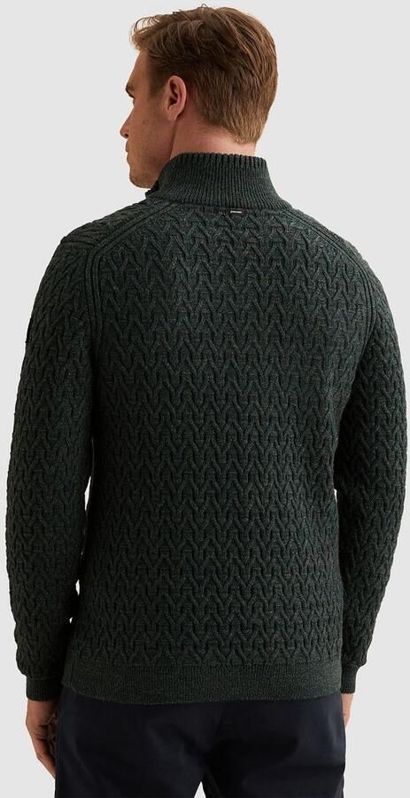 Vanguard Sweater Trui Half Zip Wol Blend Donkergroen - Foto 7