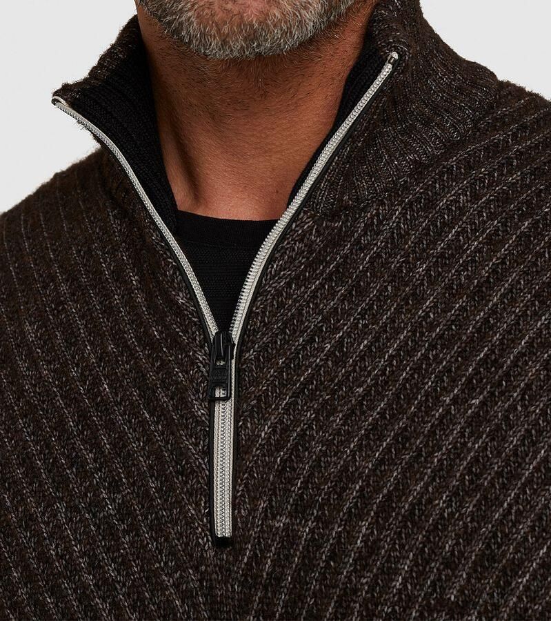 Vanguard Bruine Half Zip Trui Brown Heren