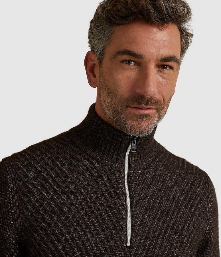 Vanguard Sweaters Trui Half Zip Wol Bruin - Foto 3