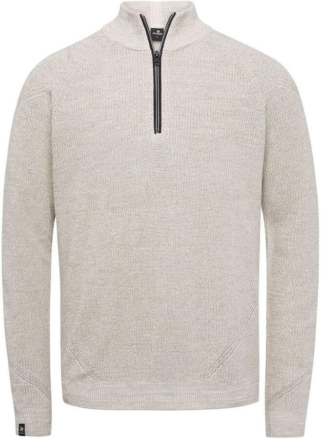 VANGUARD Heren Truien & Vesten Half Zip Collar Cotton Mouline Gebroken Wit - Foto 6