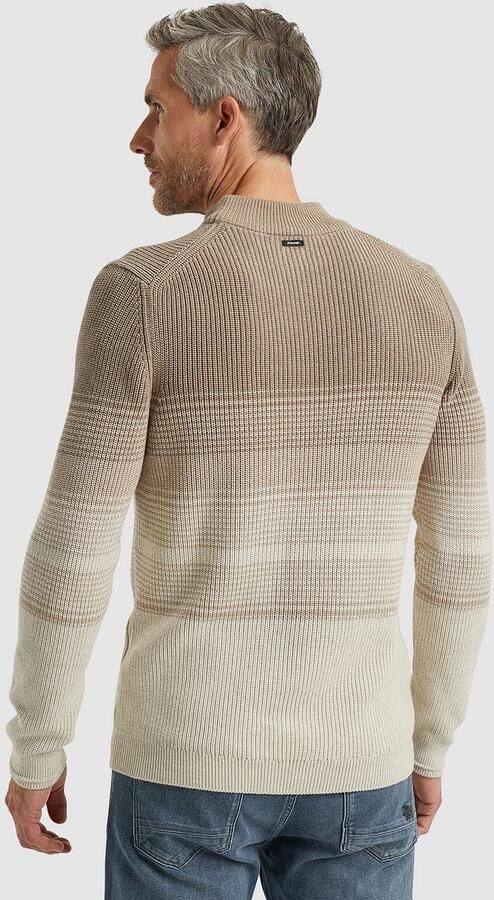 Vanguard Gestreepte Mock Neck Pullover Beige Heren - Foto 4