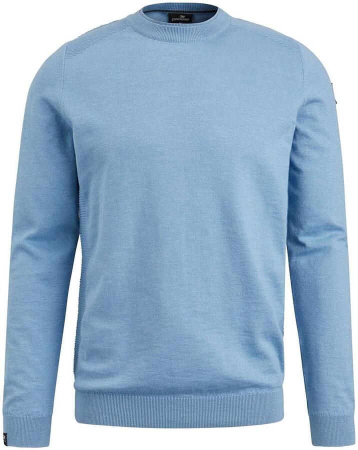 VANGUARD Heren Truien & Vesten Crewneck Cotton Slub Lichtblauw