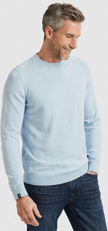 Vanguard Katoenen Slub R-Neck Pullover Blue Heren - Foto 5