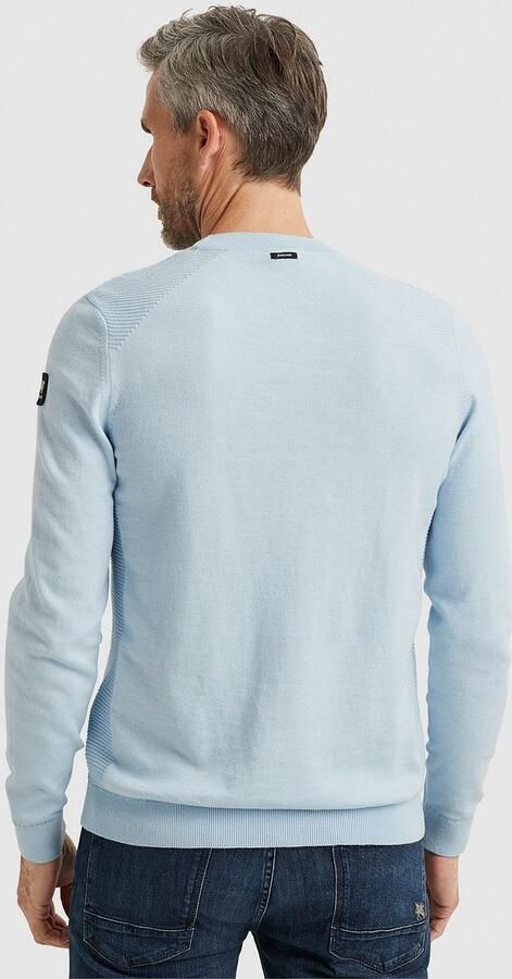 Vanguard Katoenen Slub R-Neck Pullover Blue Heren - Foto 4