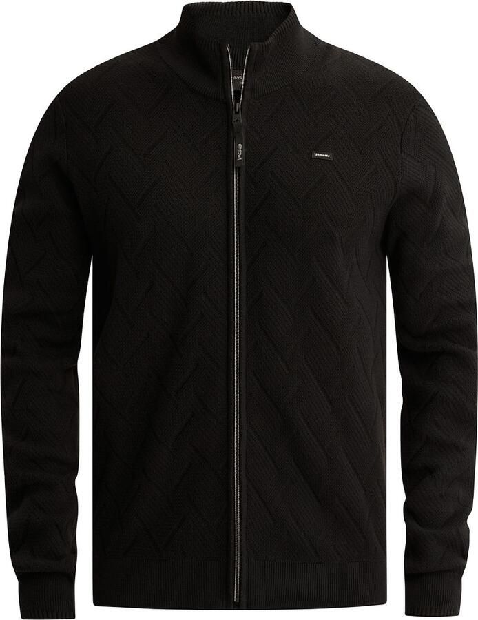 Vanguard katoenen gebreid vest zwart - Foto 4