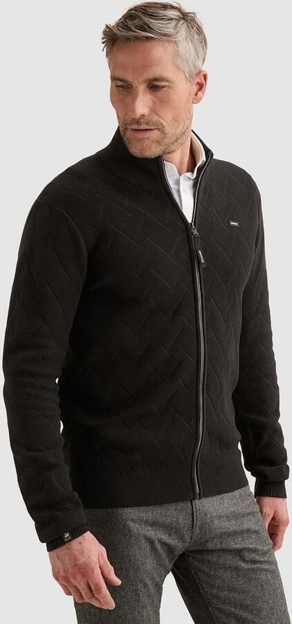 Vanguard katoenen gebreid vest zwart - Foto 6