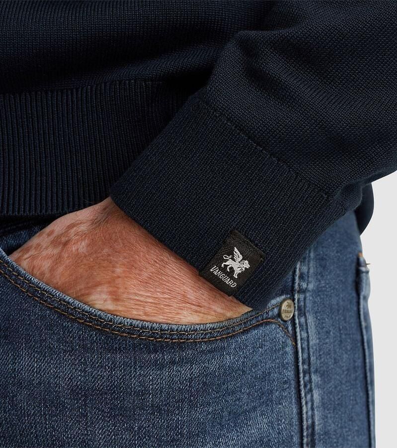 Vanguard Ritssluiting Jas Katoen Modal Blue Heren