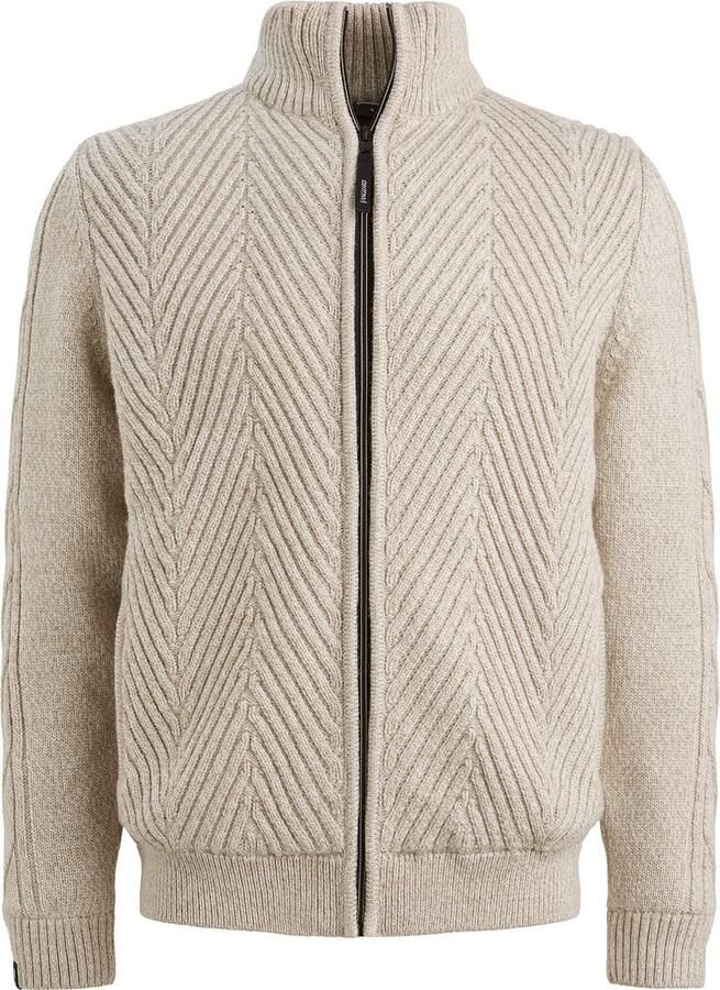 Vanguard Vest Structuur Wol Blend Beige