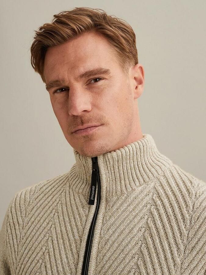 Vanguard Vest Structuur Wol Blend Beige - Foto 4