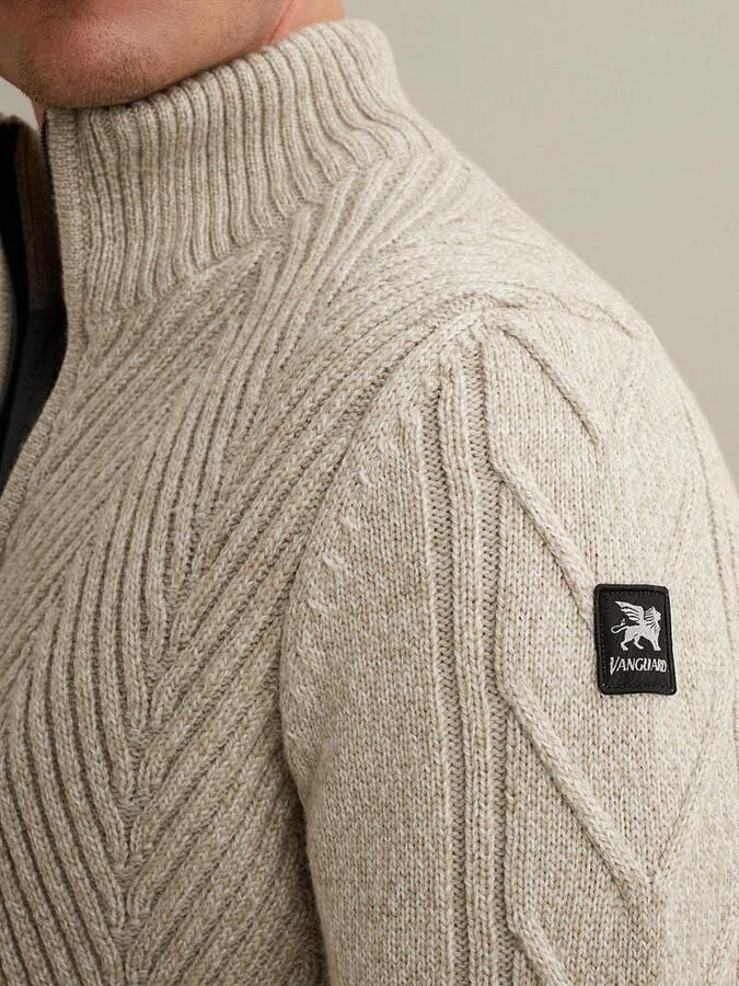 Vanguard Vest Structuur Wol Blend Beige - Foto 5