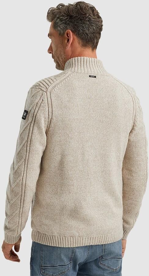Vanguard gevoerd vest met wol en ingebreid patroon beige - Foto 4