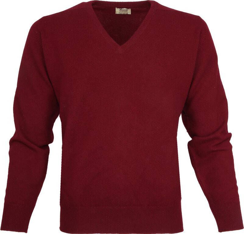 William Lockie Sweater V Lamswol Bordeaux